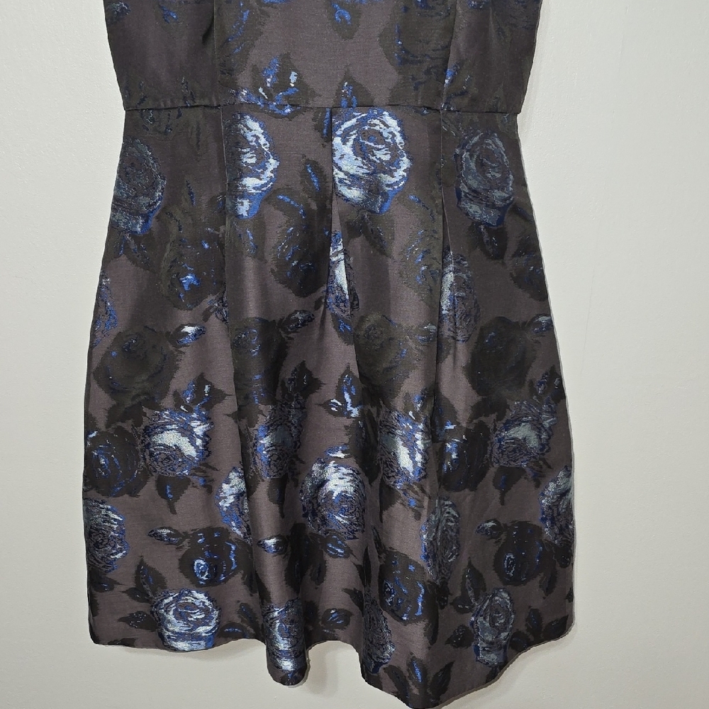 Talbots Black and Blue Floral Midi Dress - Picture 3 of 12